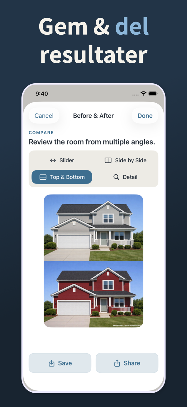 Exterior Paint Visualizer - Save and share visualizations