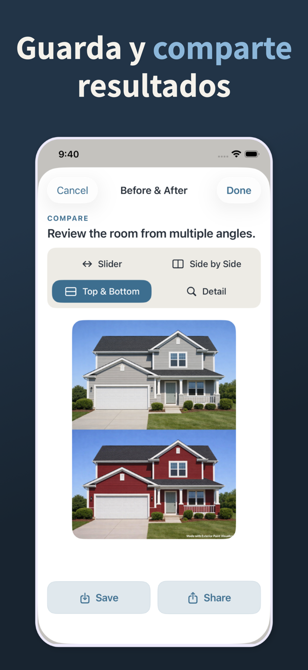 Exterior Paint Visualizer - Save and share visualizations