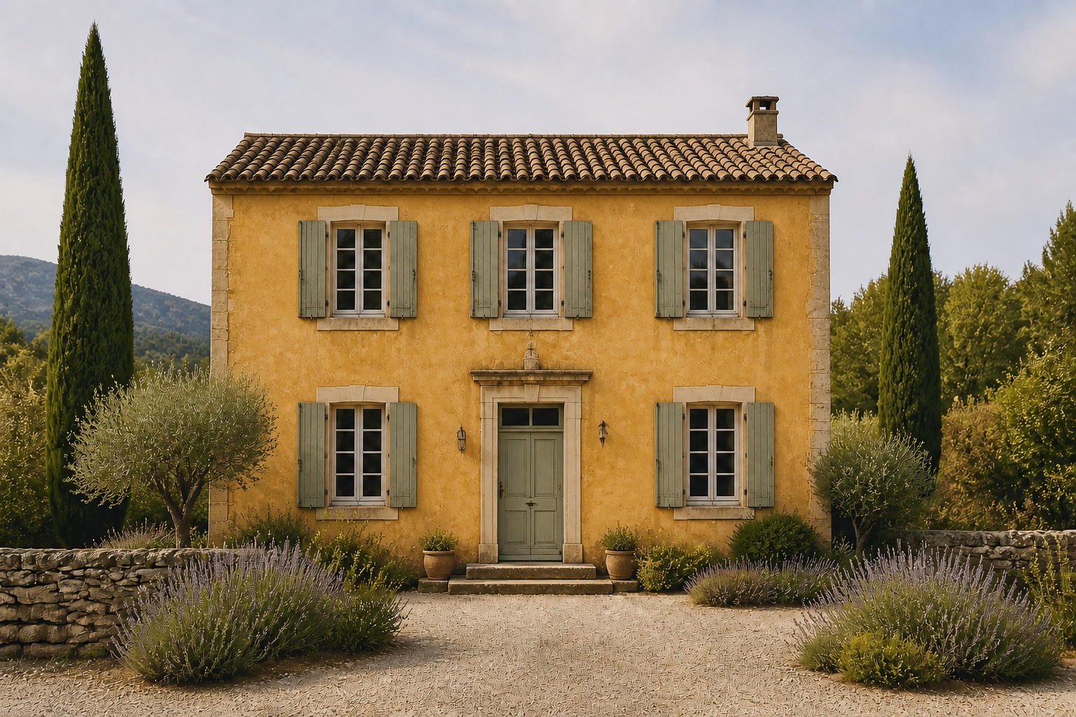 Couleurs extérieures grège, beige et taupe