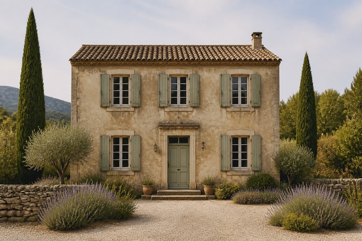 Couleurs extérieures grège, beige et taupe