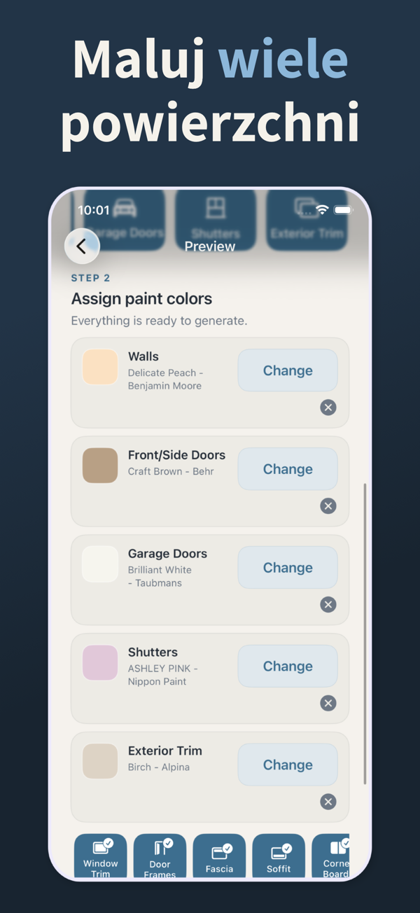 Exterior Paint Visualizer - Porównanie przed i po