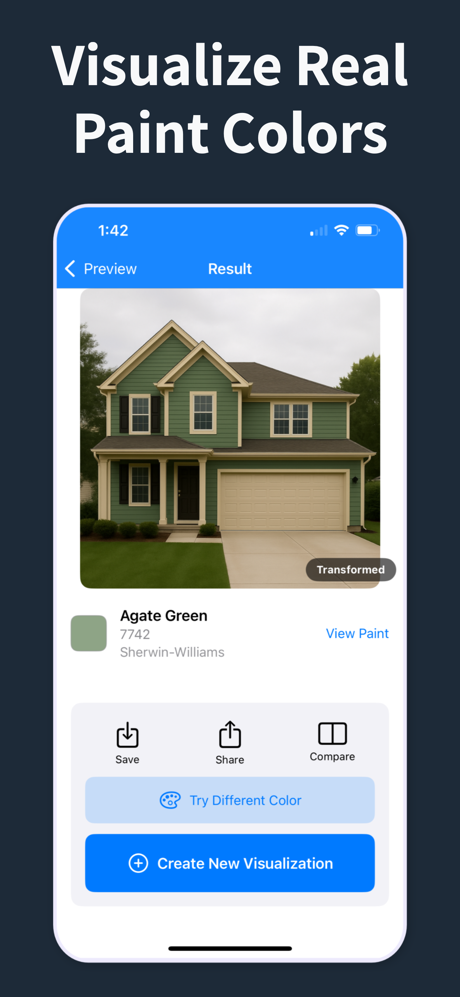 Exterior Paint Visualizer - AI surface detection on house