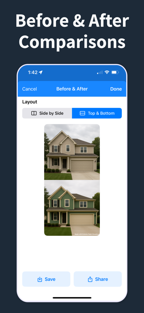 Exterior Paint Visualizer - Save and share visualizations