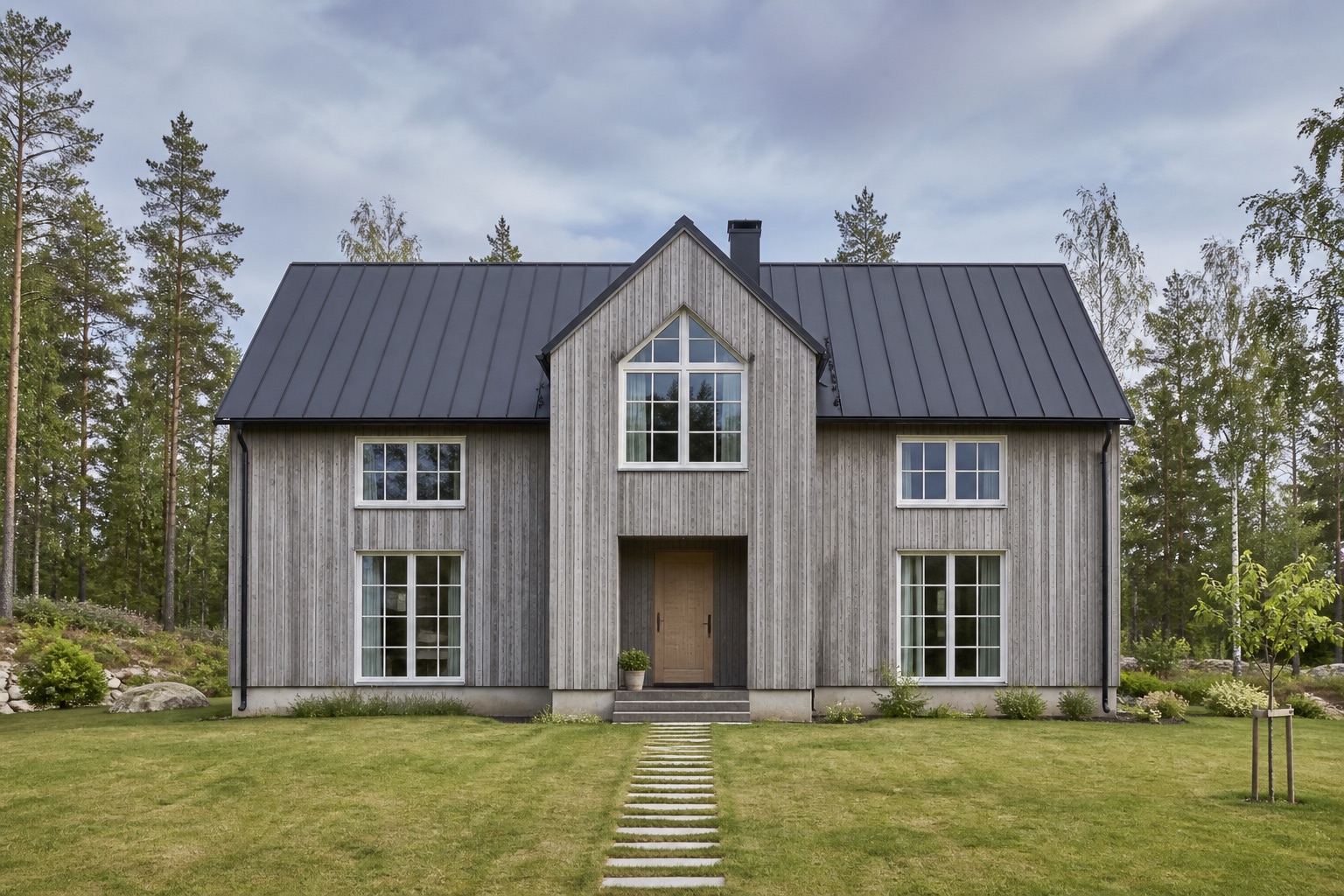 Husets exteriör efter målning